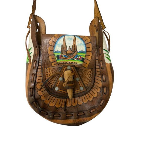 Unbranded Handbags - guadalajara leather bag tooled handmade shoulder bag